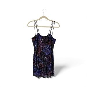 Vintage Black Tie Oleg Cassini Shades of Purple & Black Sequin Mini Dress 4
